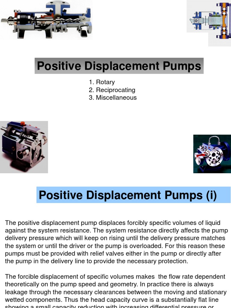 Useful information on positive displacement pumps