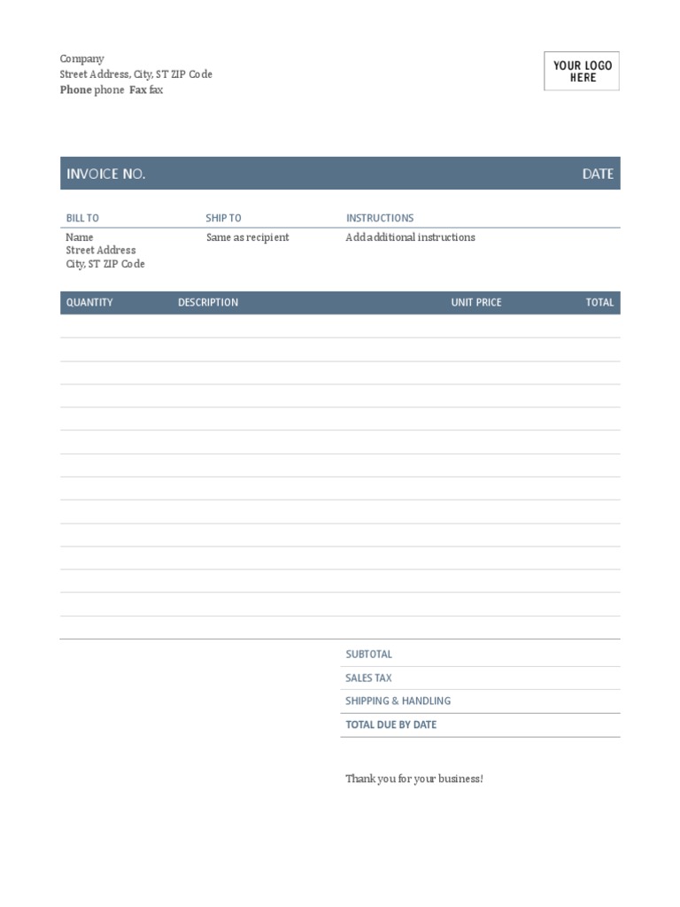 Invoice No Blank | PDF