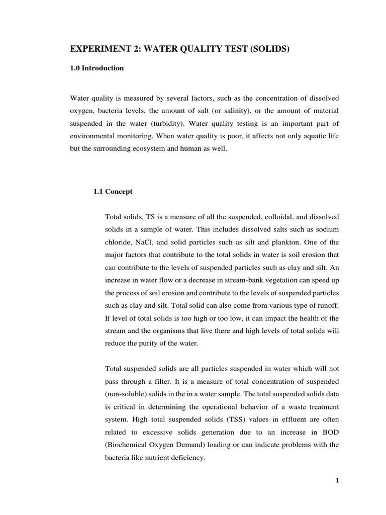 Water Quality Test For Solid PDF Water Quality Sodium Chloride