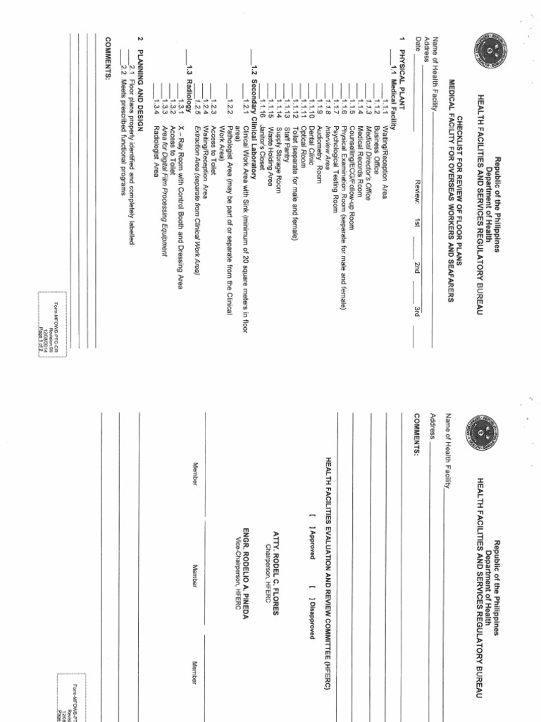 Medical Facility For Overseas Workers and Seafarers | PDF