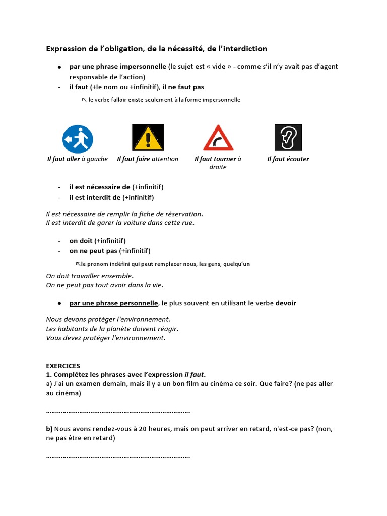 Expression de L Interdiction PDF | PDF | Arts du langage et discipline