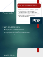 Fact vs Opinion Paragraphs