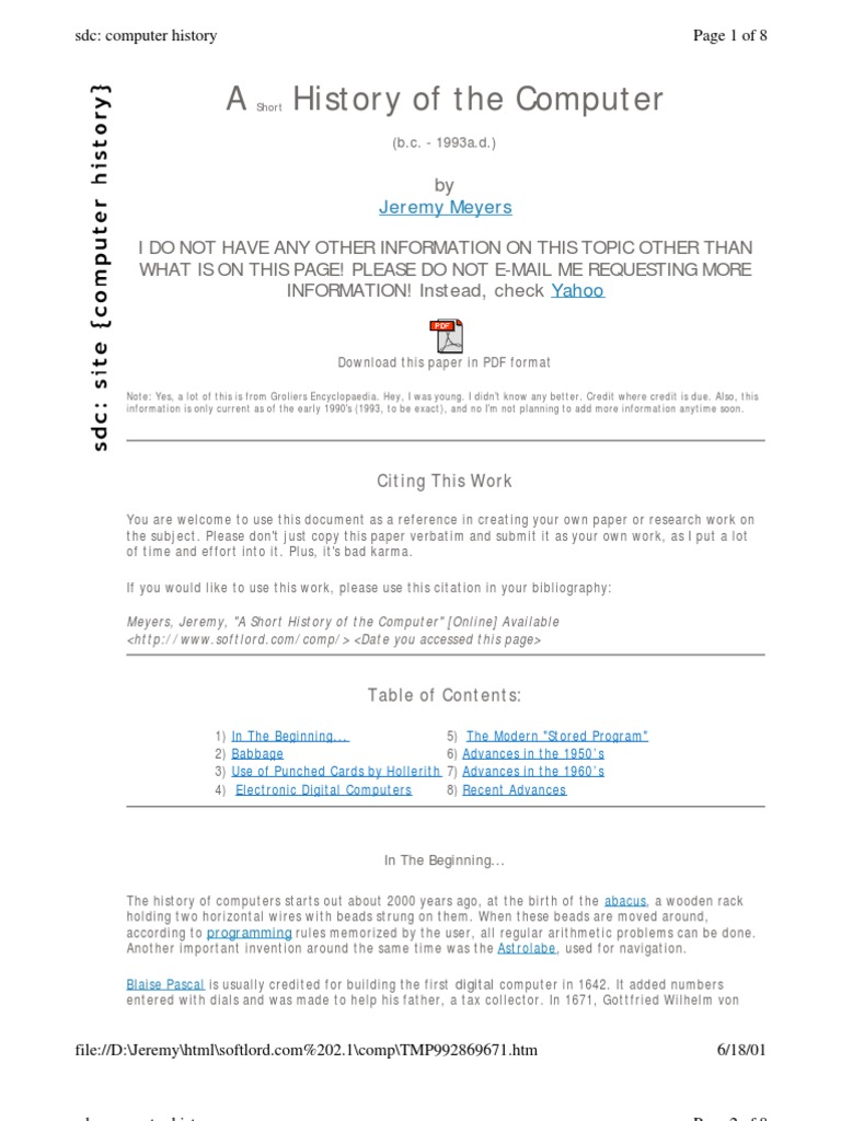 History of Computers: 2000 BC to 1993 AD | PDF | Technology & Engineering