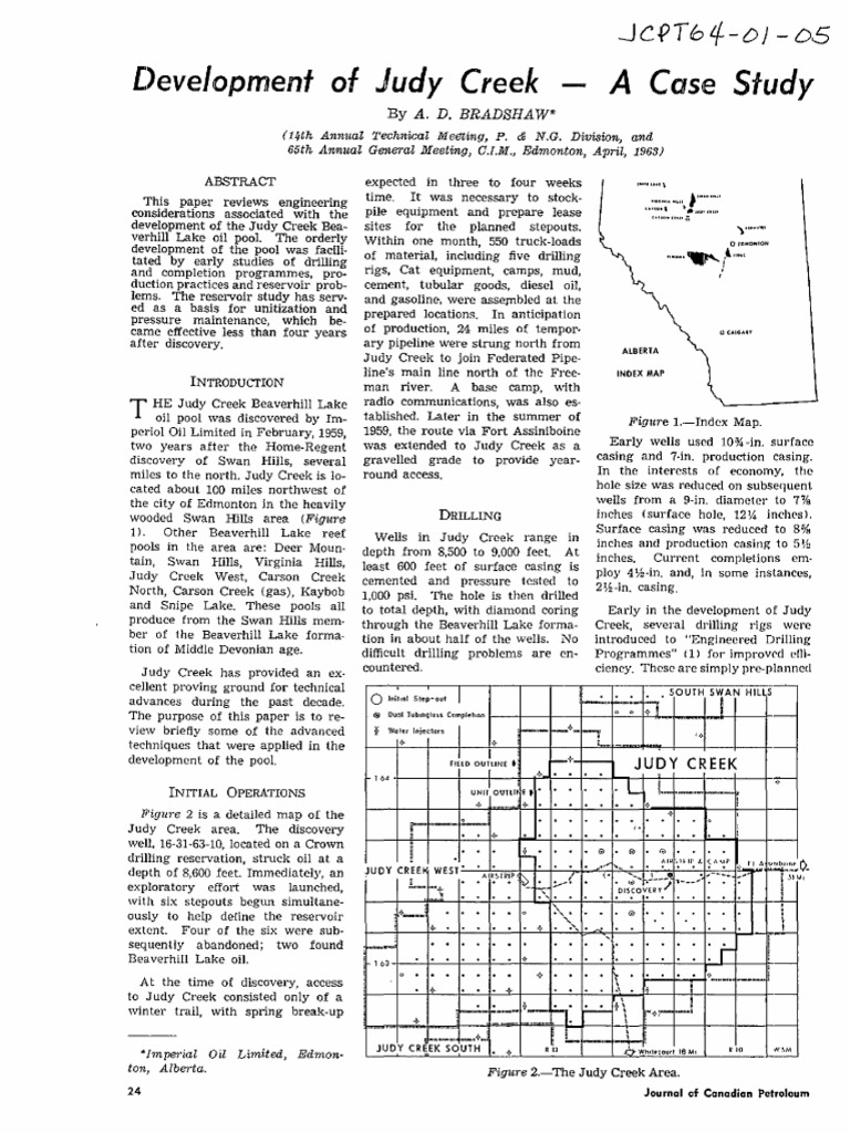 Judy Creek Case Study | PDF | Petroleum Reservoir | Casing (Borehole)