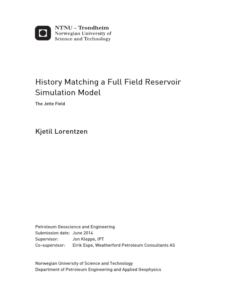 History Matching A Full Field Reservoir Simulation Model Download