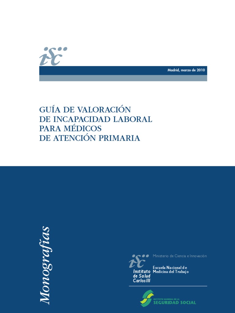 Guía de Valoración de Incapacidad Laboral | PDF | Ciencias de la Salud ...