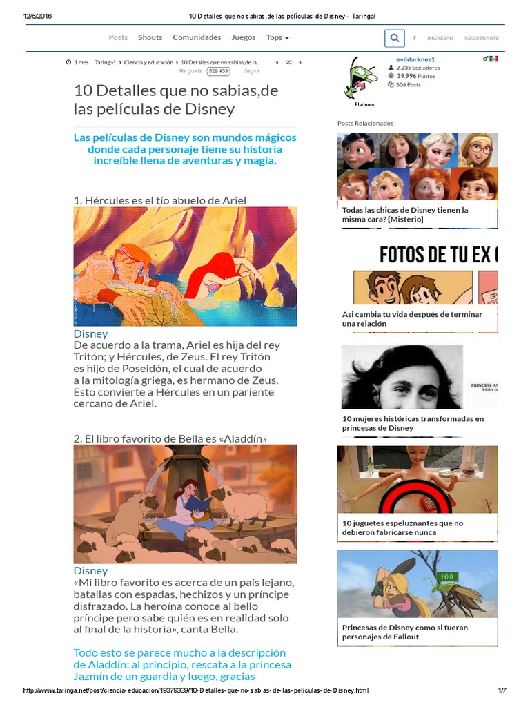 10 Detalles Que No SabiasDe Las Pelculas De Disney Taringa