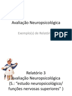 Exemplos de Relatórios Estudo Neuropsicológico