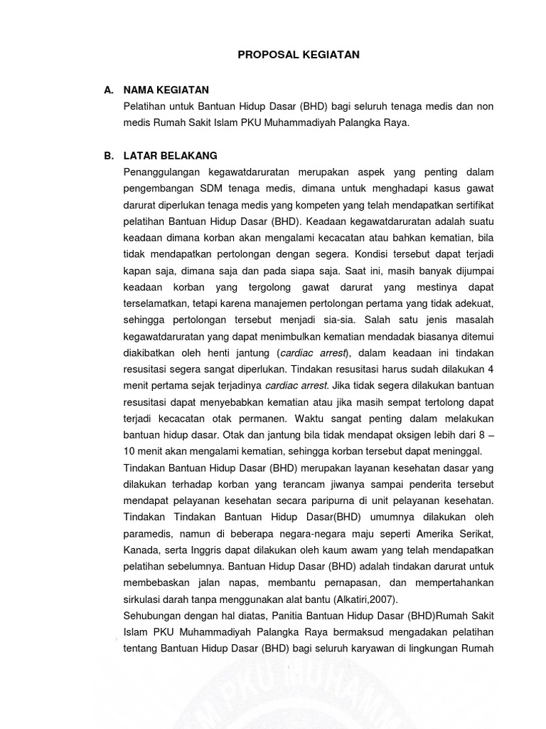 Proposal Pengajuan Pelatihan