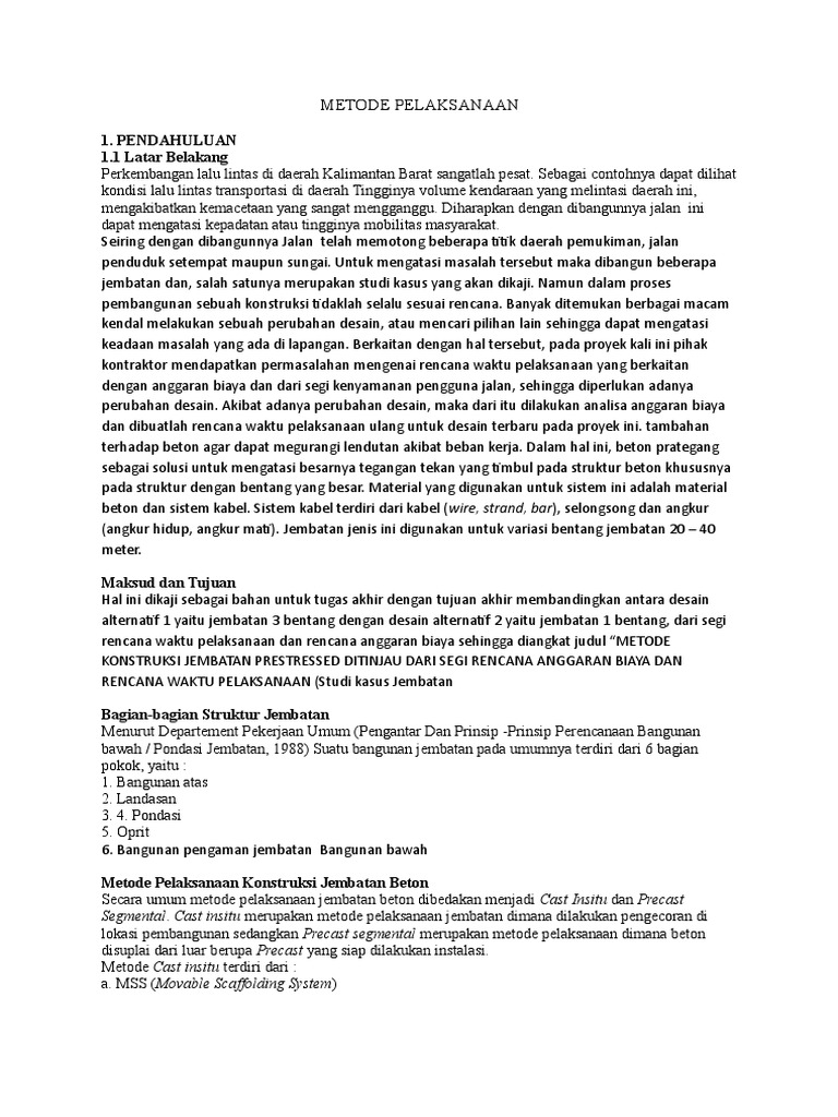 Metode Konstruksi Jembatan Beton | PDF
