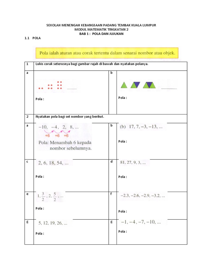 Bab 1 Pola Dan Jujukan Pdf