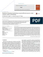 Prediction of BD Yeild During Transesterification Process Using RSM