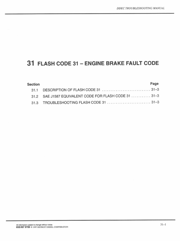 31 Flash Code 31 Engine Brake Fault Code PDF