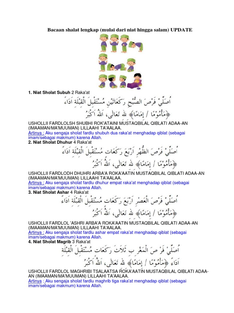 Bacaan Shalat Lengkap