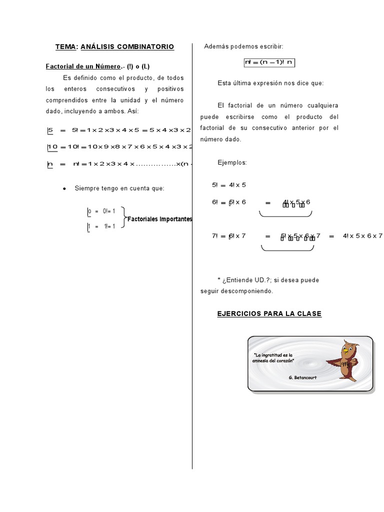 Ejercicios Resueltos de Análisis Combinatorio | PDF | Enseñanza de ...