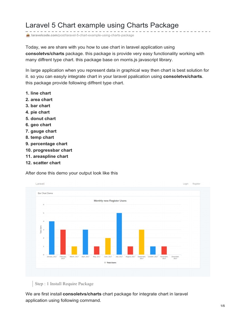 Laravel 5 Chart Example Using Charts Package | PDF | Computer File ...