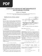 Limitations Imposed by RHP Zeros/Poles in Multivariable Systems