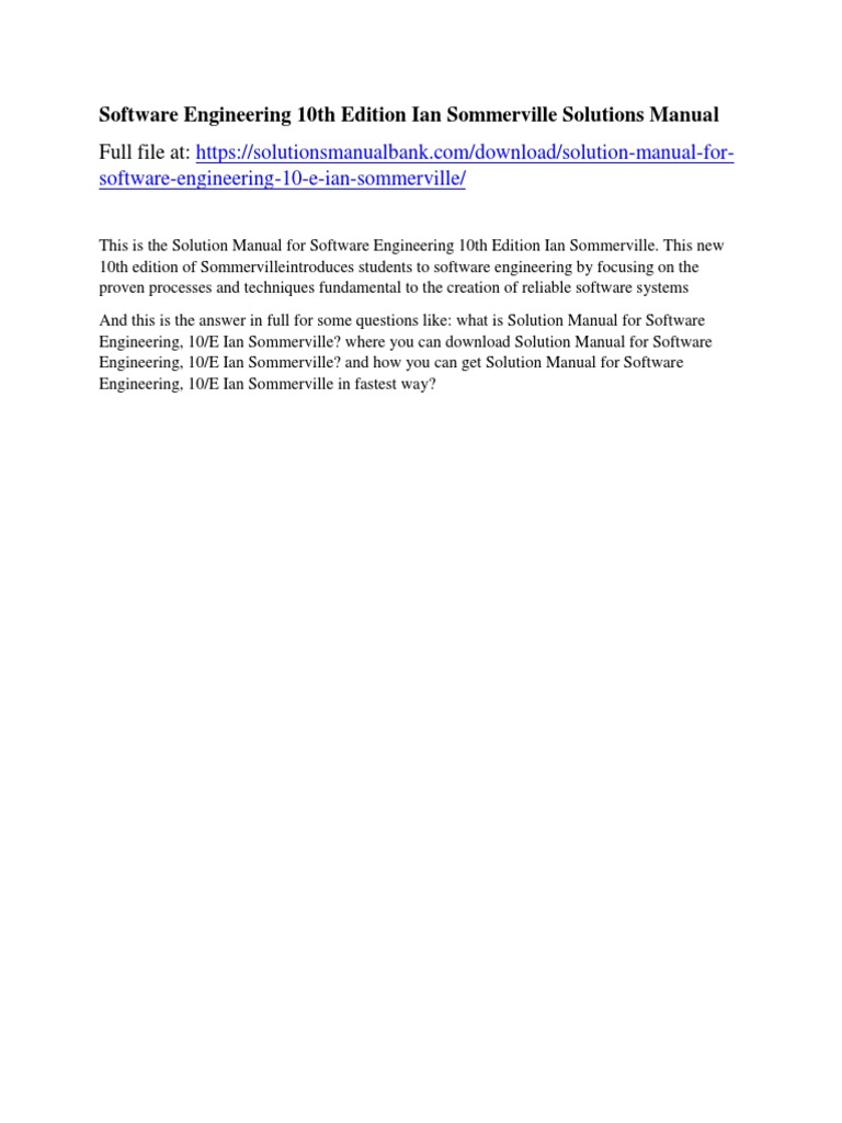 Sommerville software engineering 10e pdf