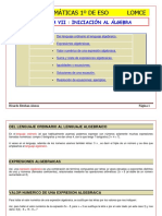 Introducción al álgebra 1o ESO