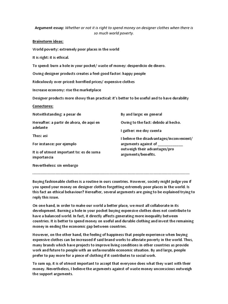 Ethical Spending on Designer Clothes | PDF | Economic Inequality ...