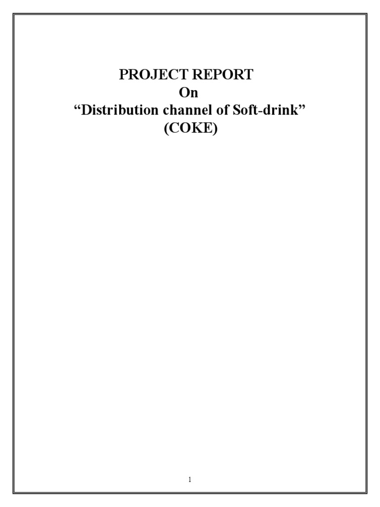 Soft Drink Distribution Channels PDF Distribution (Business) Retail