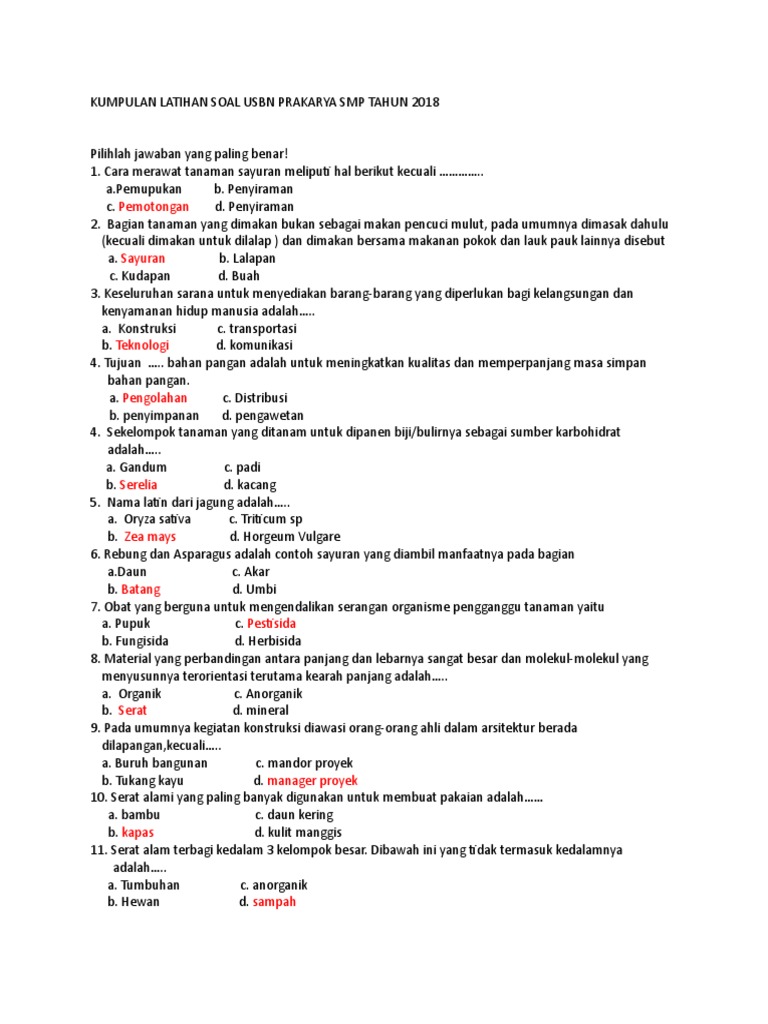 Soal Prakarya Dasar Elektronika Kelas 9