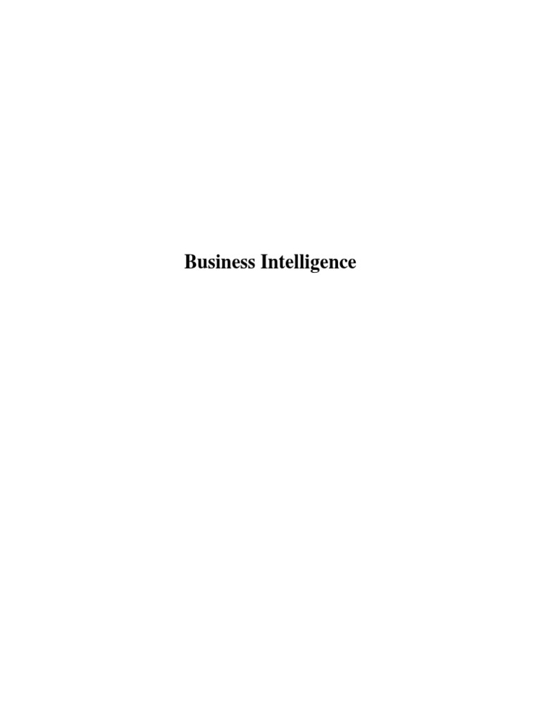 Business Intelligence | PDF