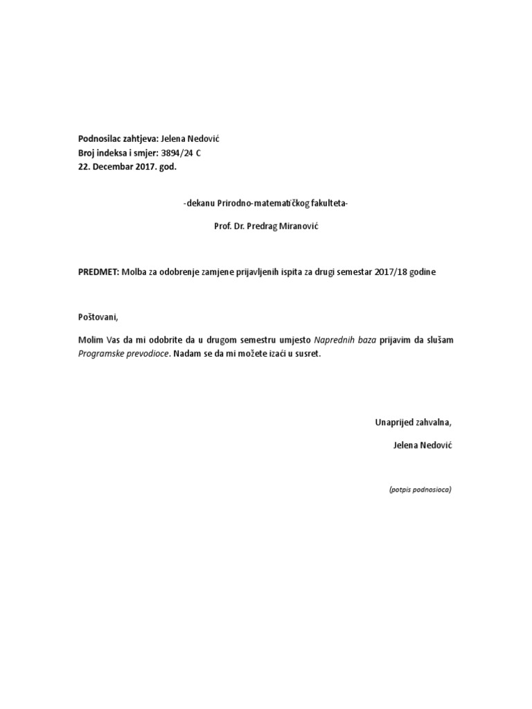 Molba | PDF