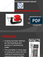 Topic:: Methods and Techniques of Costing