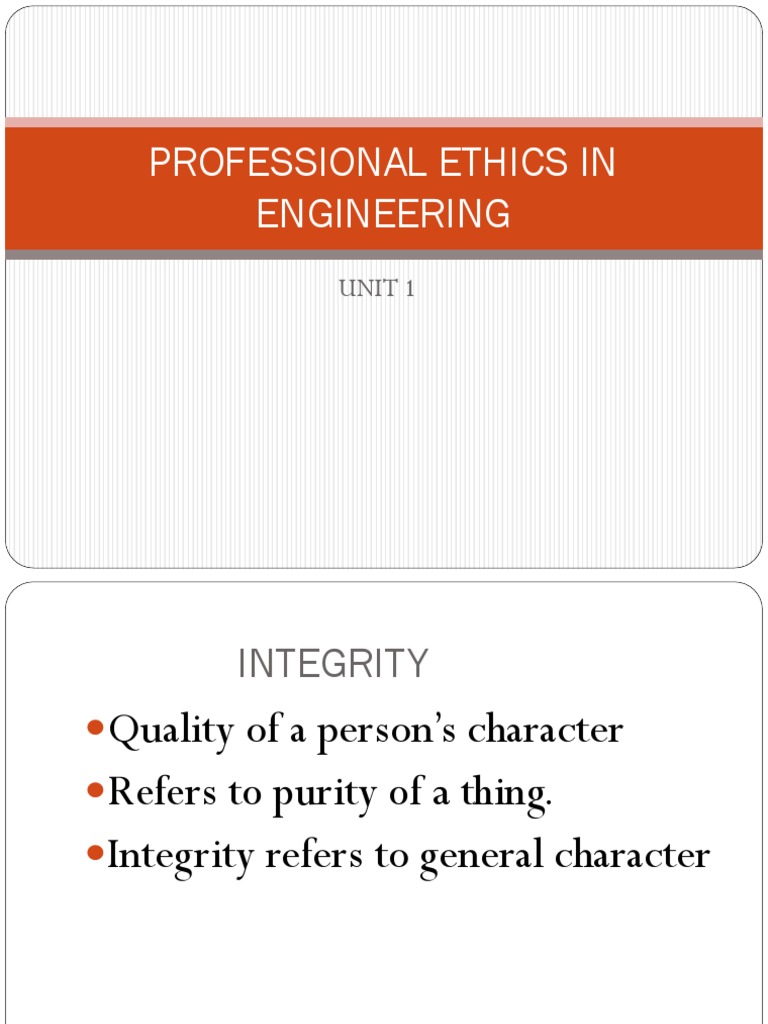 Professional Ethics in Engineering | PDF | Integrity | Morality