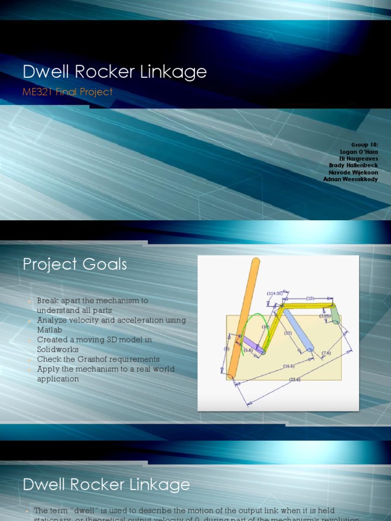 Dwell Rocker Linkage Project Analysis | PDF | Kinematics | Classical ...