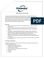 Clorpeace Supplier Self-Evaluation Form