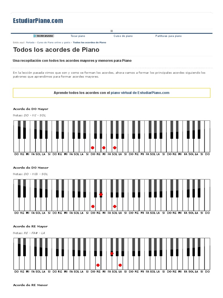 Acordes PDF | PDF | Escalas musicales Acorde (Música)