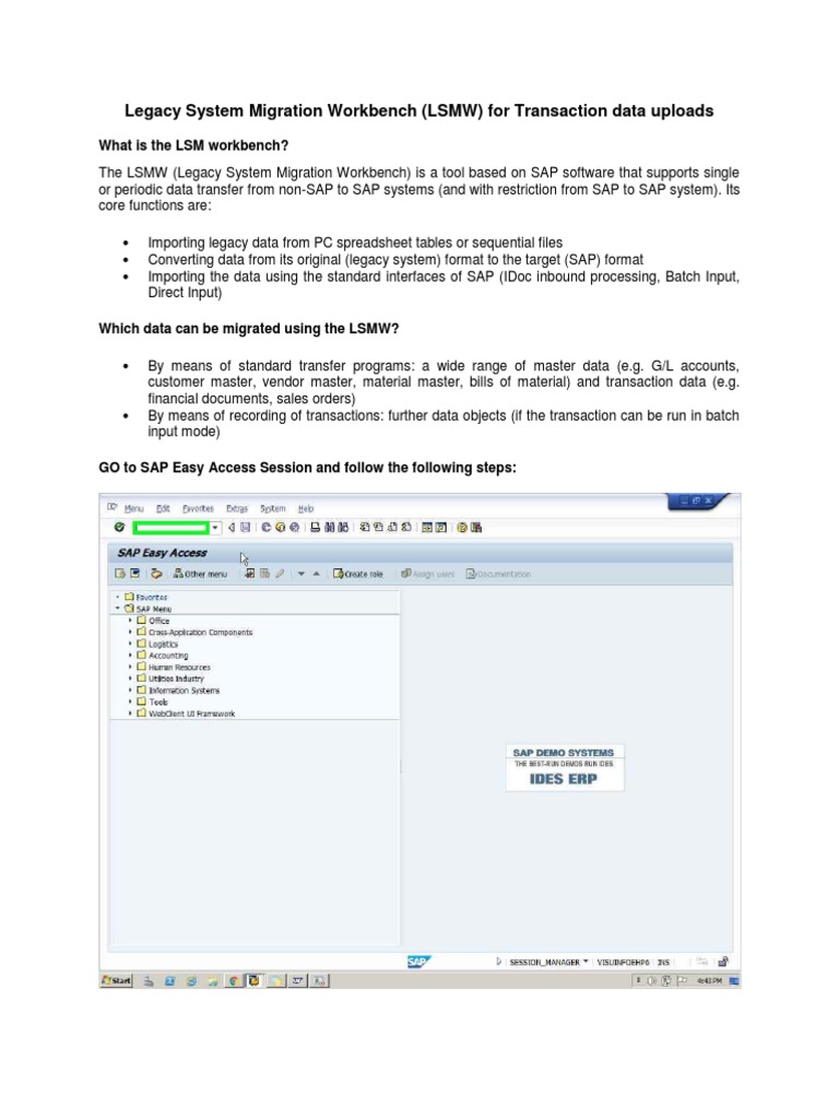 SAP LSMW-Transaction Data Upload | PDF | Microsoft Excel | Debits And ...