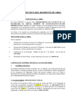 Informe Tecnico Del Residente de Obra Arenal
