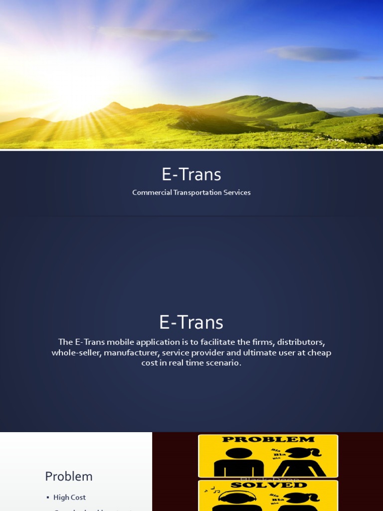 E-Trans: Cost-Effective Transport App | PDF | Business