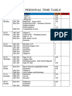 Exam Personal Time Table