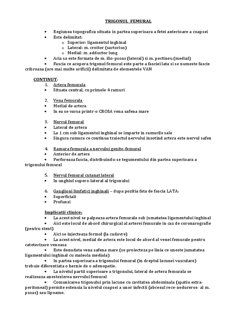 Trigonul Femural | PDF