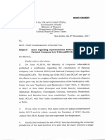 2017-11-08 - Issue Re Representation Before Benches of NCLT PDF