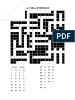 Crucigrama de a Tabla Periodica