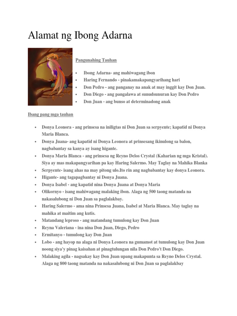 Alamat NG Ibong Adarna | PDF