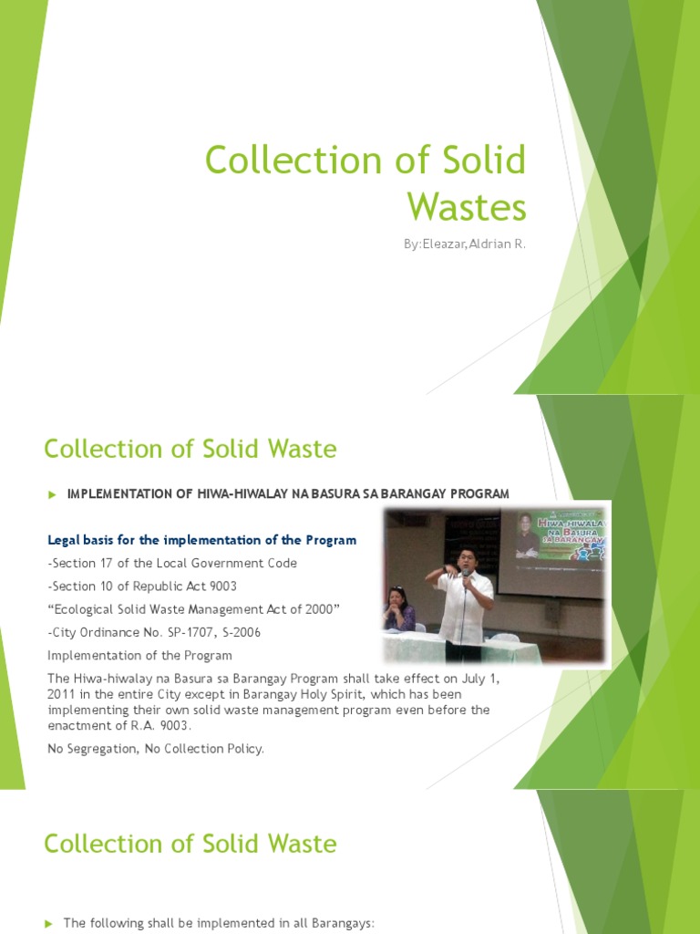 Solid Waste Collection Schedule Overview | PDF | Metro Manila | Materials