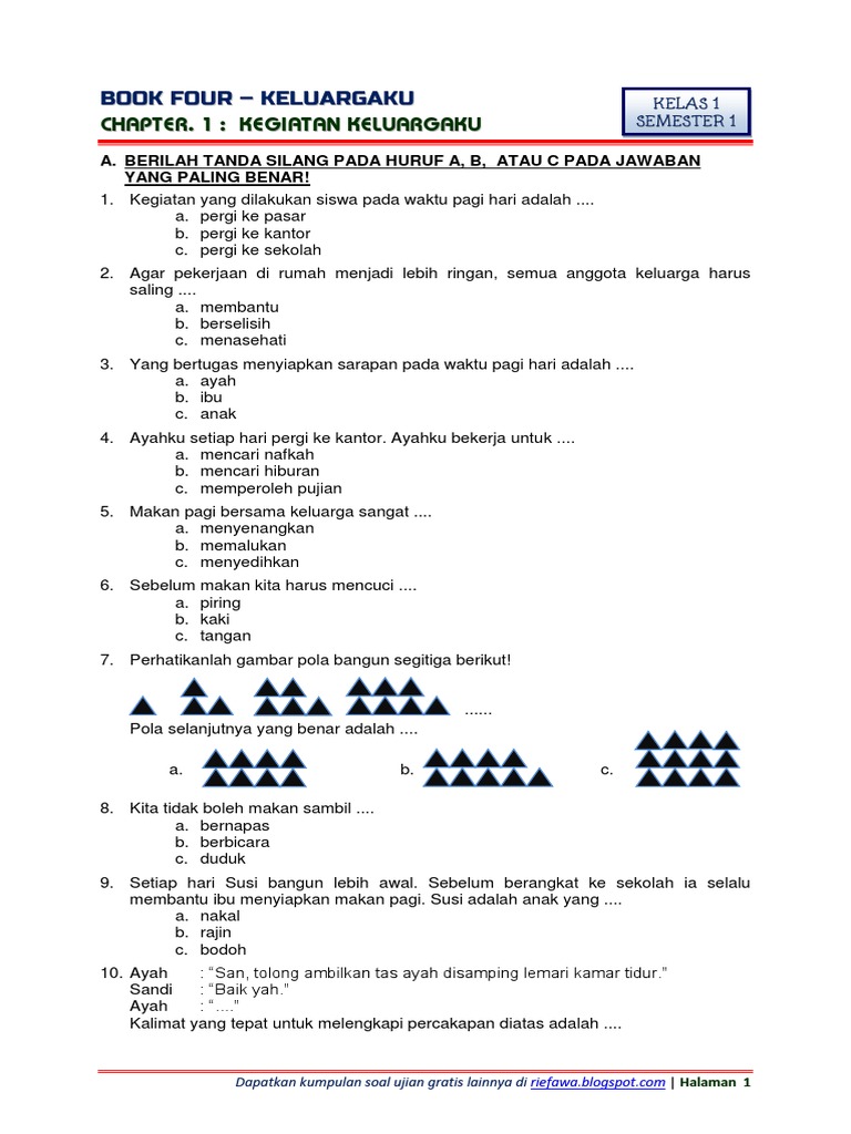 Soal Kelas 1 Tema 4 Subtema 2.pdf