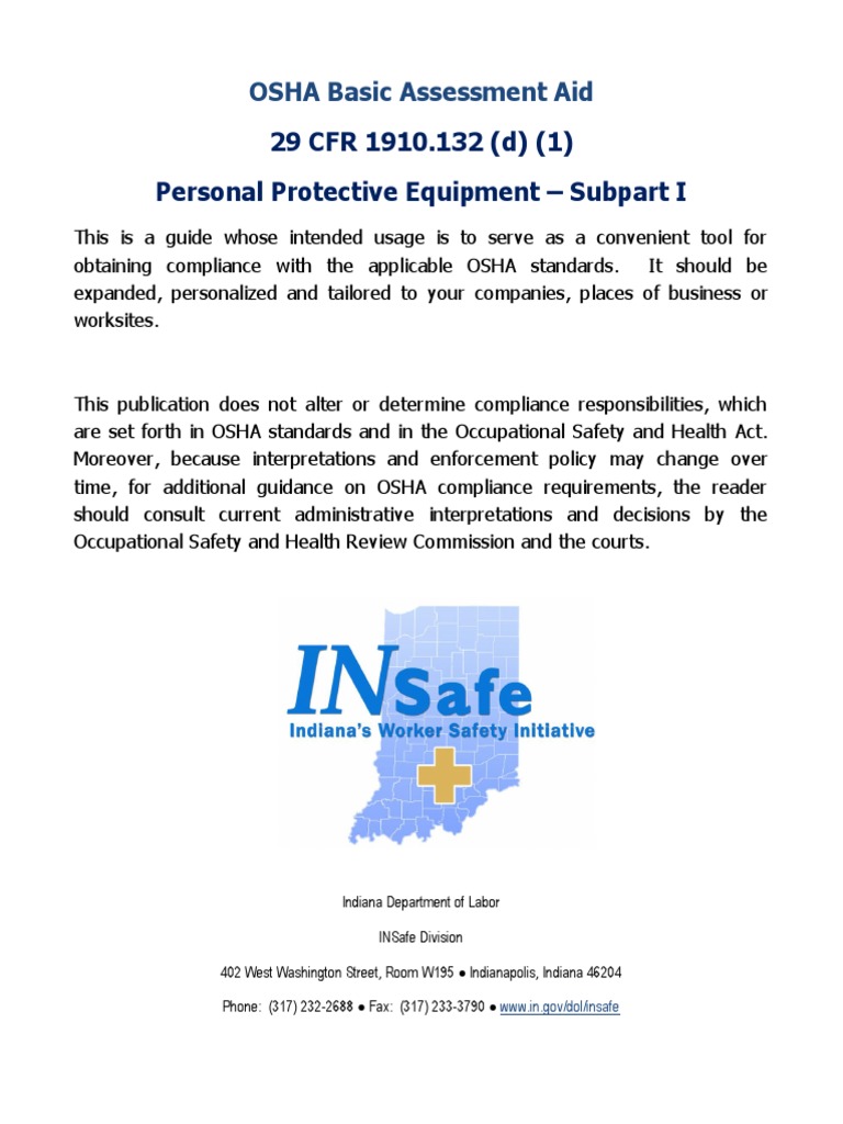 Osha 29 Cfr 1910.132
