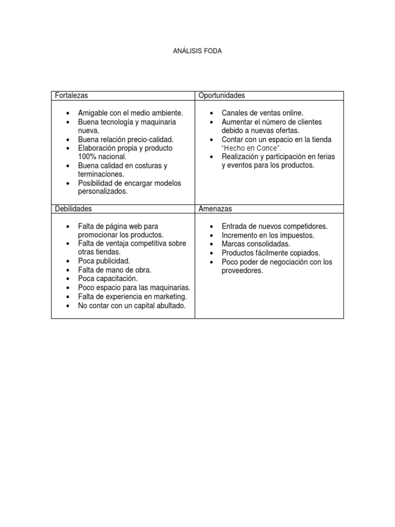 Análisis Foda | PDF | Análisis FODA | Distribución (comercial)