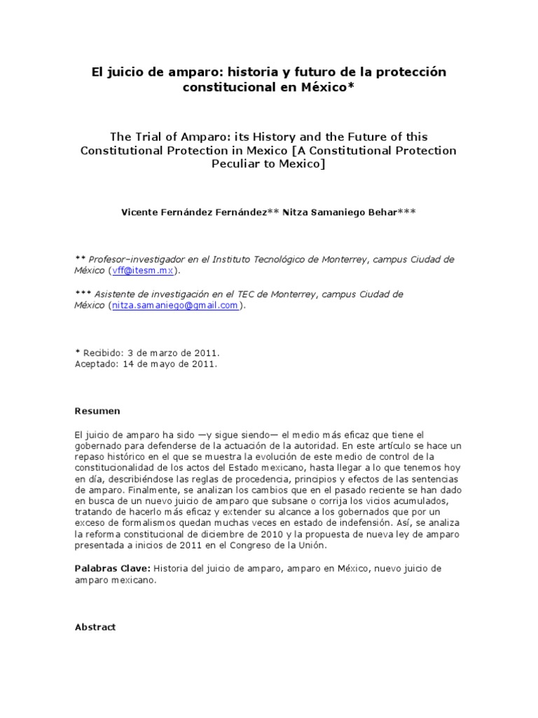 Juicio de Amparo en México: Historia y Futuro | PDF | Constitución ...