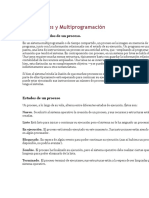 1.2. Procesos y Multiprogramación: Concepto y Estados de Un Proceso