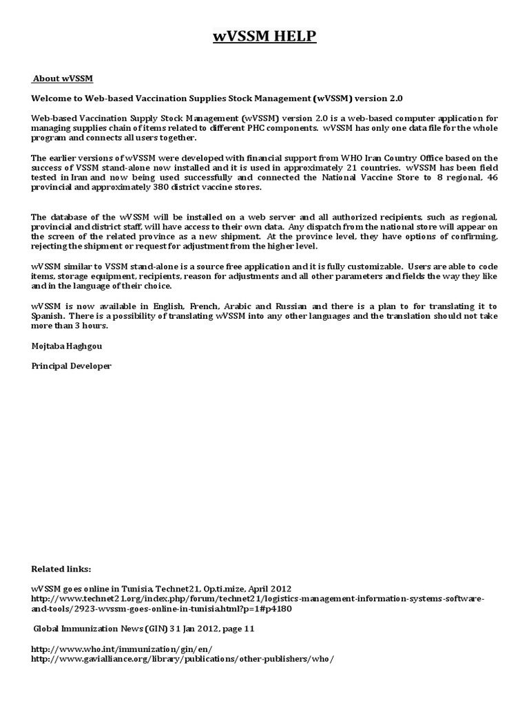 3a) WVSSM Manual (Help) PDF  Application Warehouse