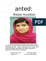 Wanted Malala Yousafzai