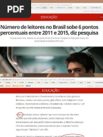Número de Leitores No Brasil Sobe 6 Pontos Enter 2011-2015